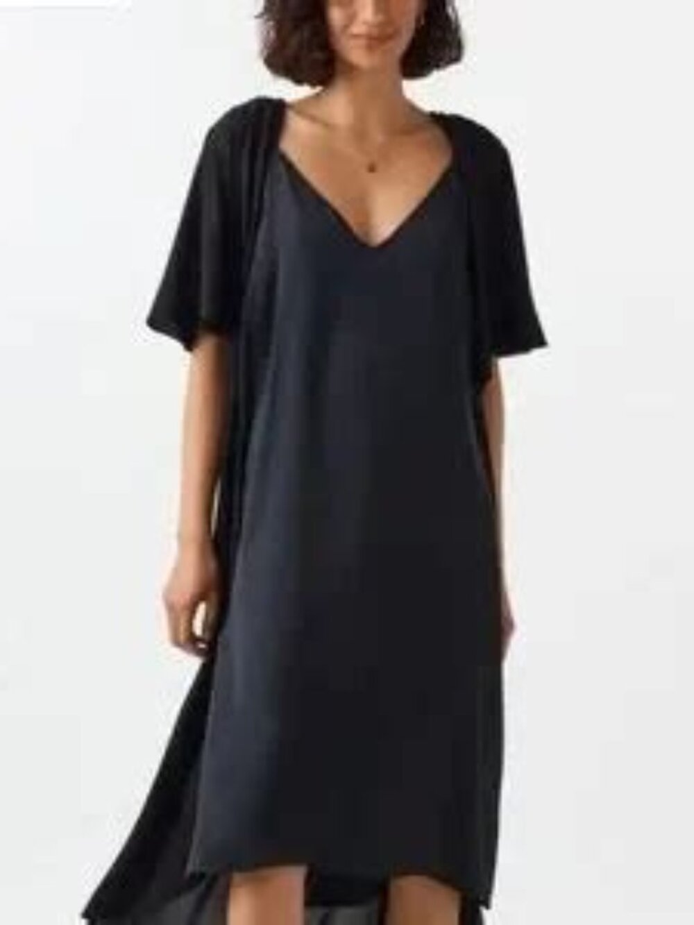 Vetta S Two Piece Wrap + Slip Dress Black DISCONTINUED FLAWED